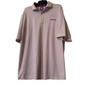 FootJoy Shirt Golf Polo Mens XL Firestone Country Club Purple White Striped